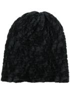 Issey Miyake Men Textured Beanie Hat - Black