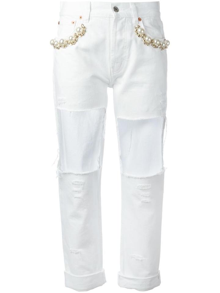 Forte Couture Boyslim Jeans, Women's, Size: 26, White, Cotton