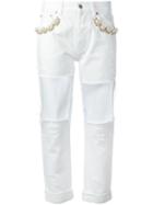 Forte Couture Boyslim Jeans, Women's, Size: 26, White, Cotton