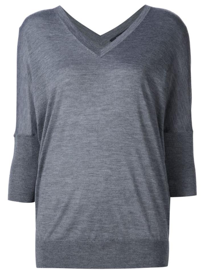 Derek Lam V-neck Jumper, Women's, Size: Xl, Grey, Silk/cashmere
