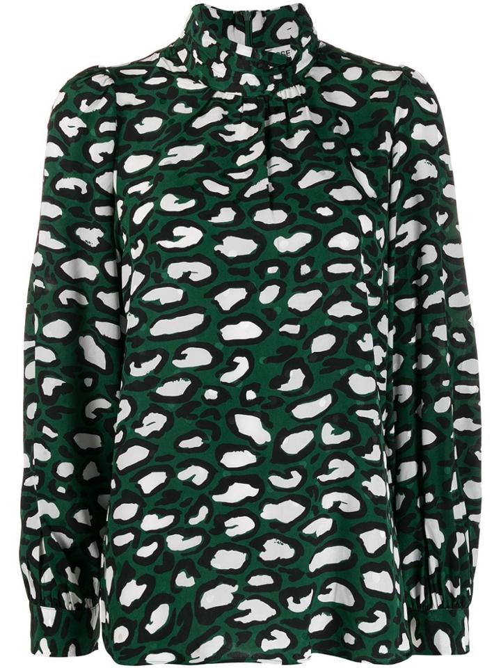 Essentiel Antwerp Printed Silk Blouse - Green