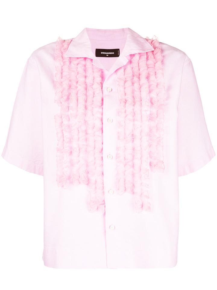 Dsquared2 Ruffle-trimmed Shirt - Pink & Purple