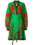 Yuliya Magdych - 'flower Shell' Dress - Women - Linen/flax - M, Green, Linen/flax
