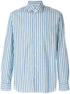 Barba Striped Slim-fit Shirt - Blue