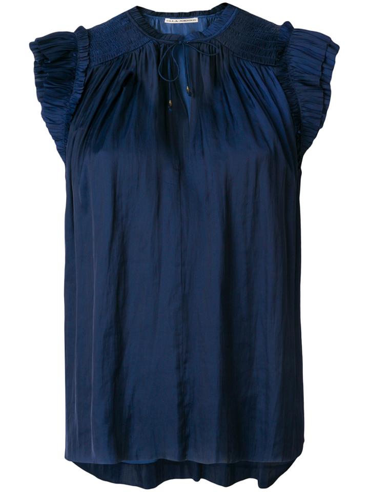 Ulla Johnson Drawstring Neck Blouse - Blue