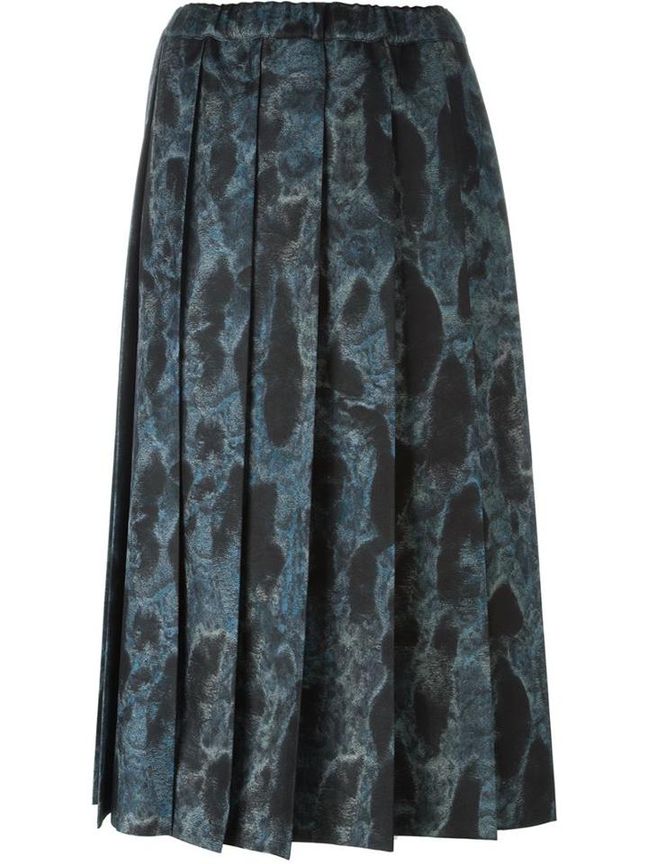 Comme Des Garçons Mottled Print Pleated Skirt