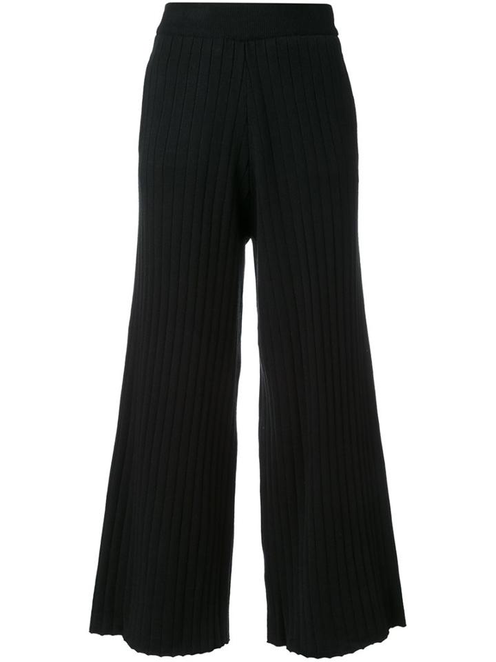 Loveless Cropped Knitted Trousers, Women's, Size: 34, Black, Rayon/polyester/nylon