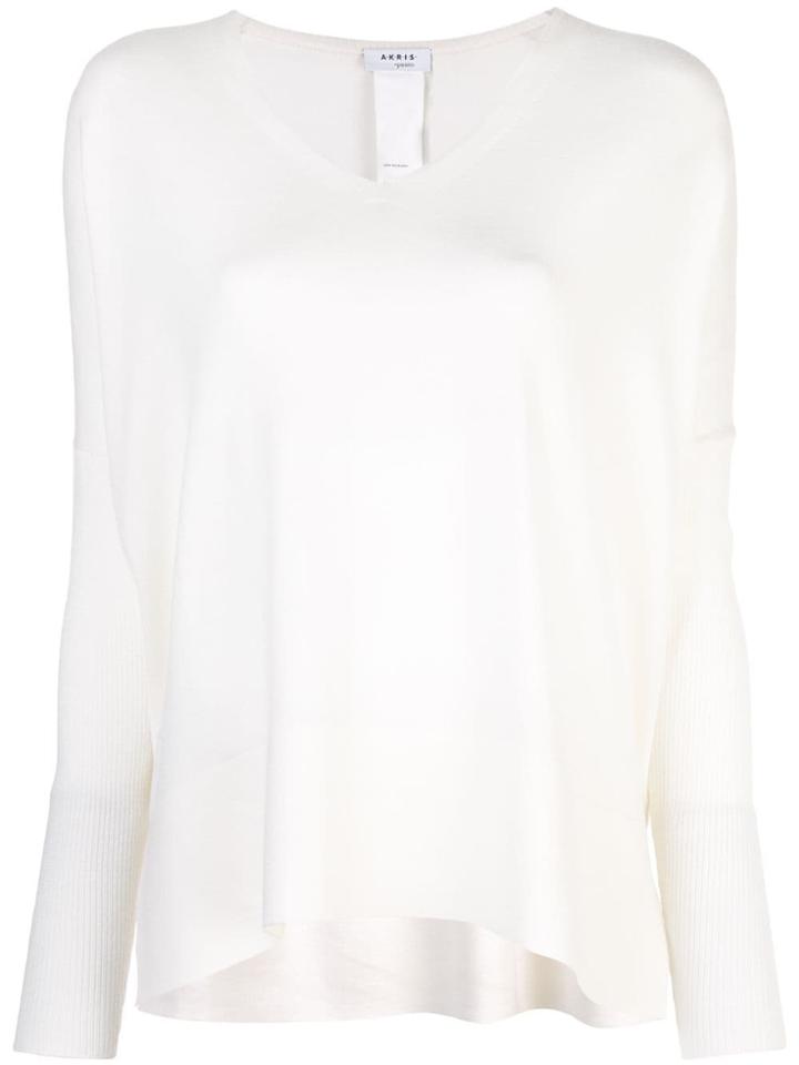 Akris Punto V-neck Knitted Top - White