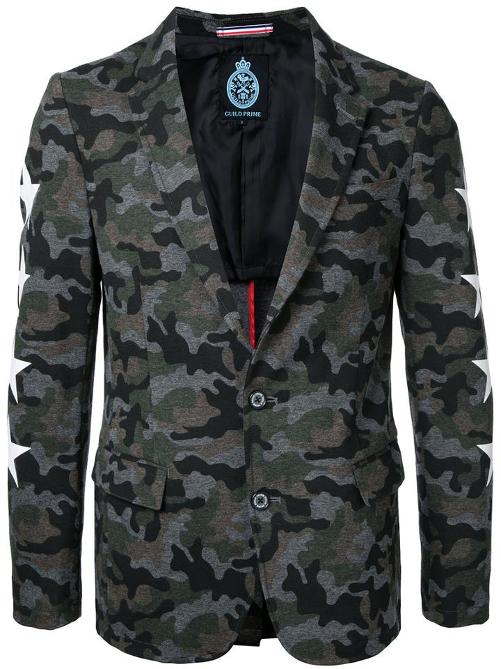 Guild Prime Camouflage Blazer, Men's, Size: 3, Grey, Cotton/nylon