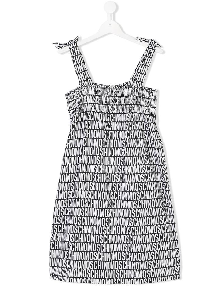 Moschino Kids Logo Print Dress - Black