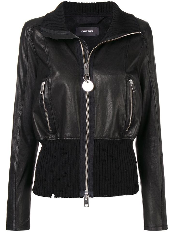 Diesel Fitted Biker Jacket - Black