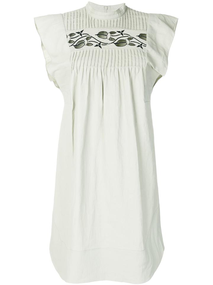 Chloé Cutout-detail Pintucked Mini Dress - Green