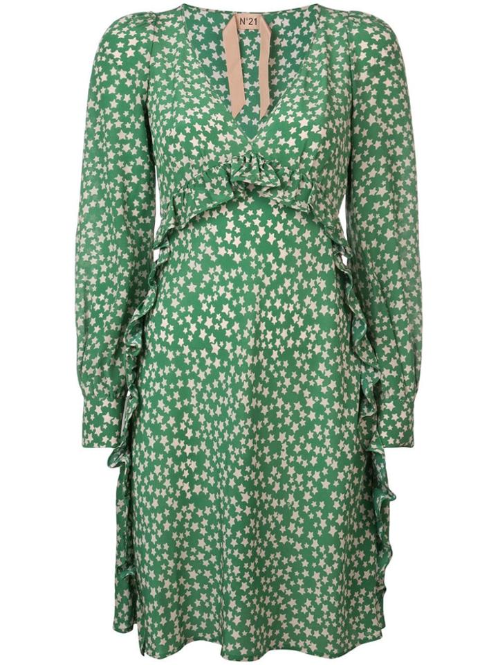 Nº21 Star Print Dress - Green