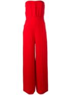 Valentino Cady Strapless Jumpsuit, Women's, Size: 42, Red, Silk/spandex/elastane/polyamide