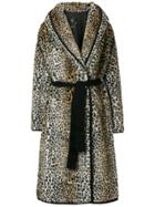 Philosophy Di Lorenzo Serafini Faux Fur Leopard Print Coat - Brown