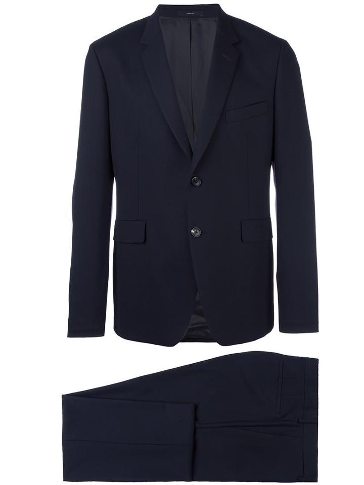 Paul Smith Notched Lapel Formal Suit, Men's, Size: 52, Blue, Wool/viscose