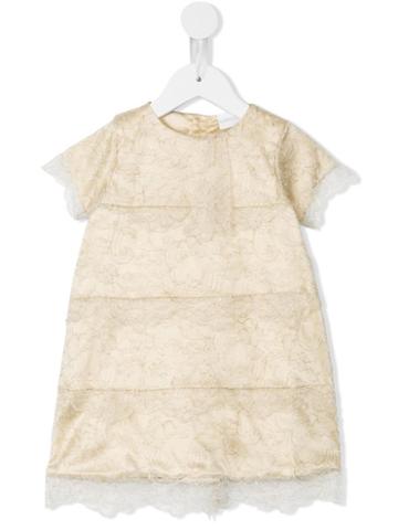 La Perla Kids - Floral Embroidered Dress - Kids - Silk/polyamide/spandex/elastane/metallic Fibre - 9 Mth, Nude/neutrals