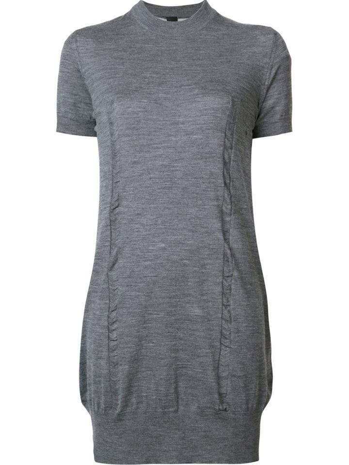 Vera Wang Tulle Insert Dress - Grey