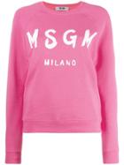 Msgm Logo Print Jumper - Pink