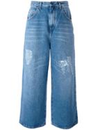 Jw Anderson Cropped Distressed Jeans - Blue