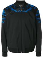 Dsquared2 - Camouflage Insert Bomber Jacket - Men - Polyester/spandex/elastane/virgin Wool - 52, Black, Polyester/spandex/elastane/virgin Wool