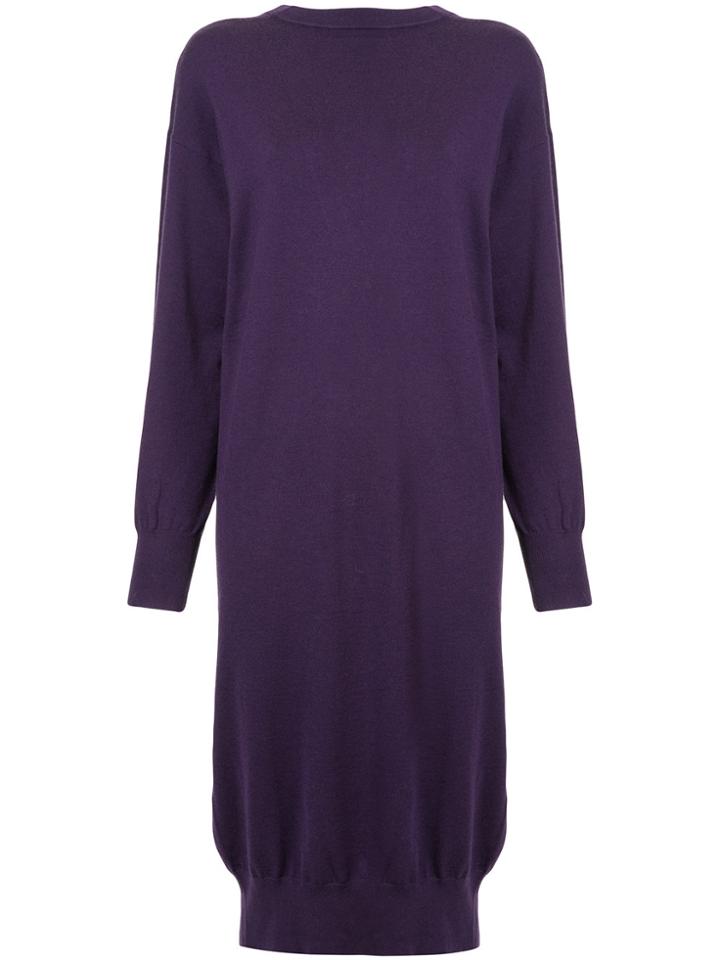 H Beauty & Youth Cut Out Knitted Dress - Pink & Purple