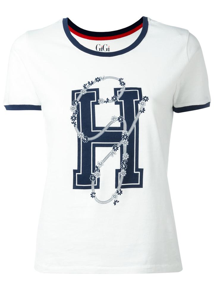 Tommy Hilfiger Logo Print T-shirt, Women's, Size: Large, White, Cotton