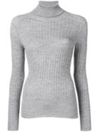 Peserico Roll Neck Ribbed Sweater - Grey