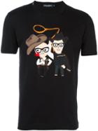 Dolce & Gabbana Designers Patch T-shirt, Men's, Size: 52, Black, Cotton
