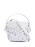 Nico Giani Woven Basket Bucket Bag - White