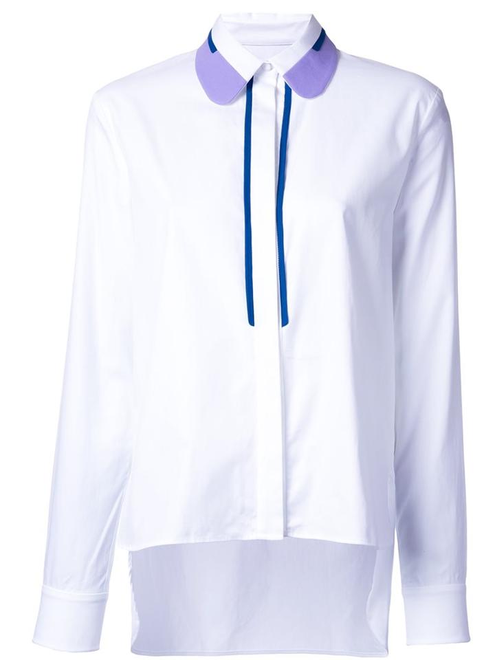 Carven Collar Detail Shirt, Women's, Size: 40, White, Cotton