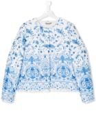Ermanno Scervino Junior Floral Print Jacket - Blue