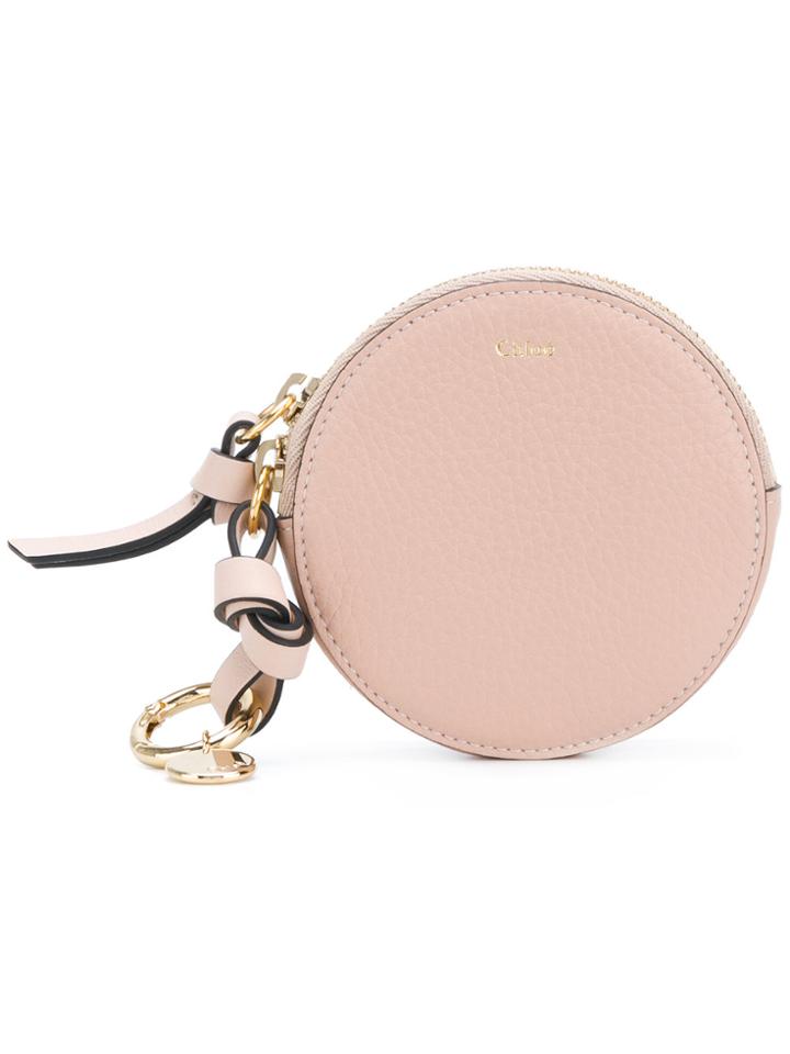 Chloé Alphabet Round Coin Purse - Pink & Purple