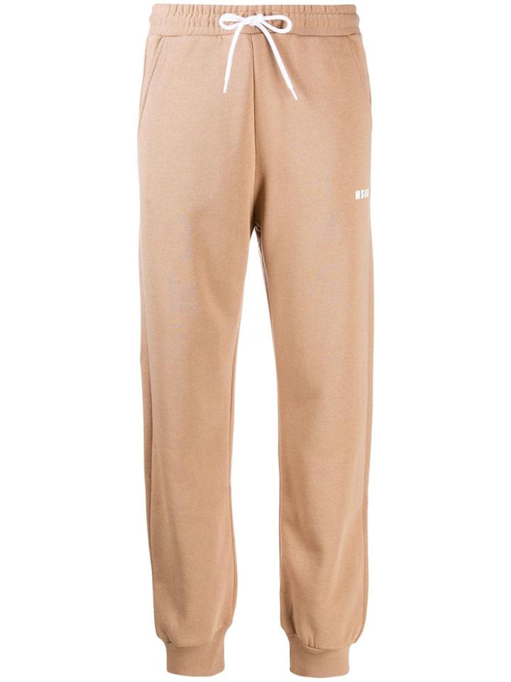 Msgm Logo Print Track Pants - Neutrals