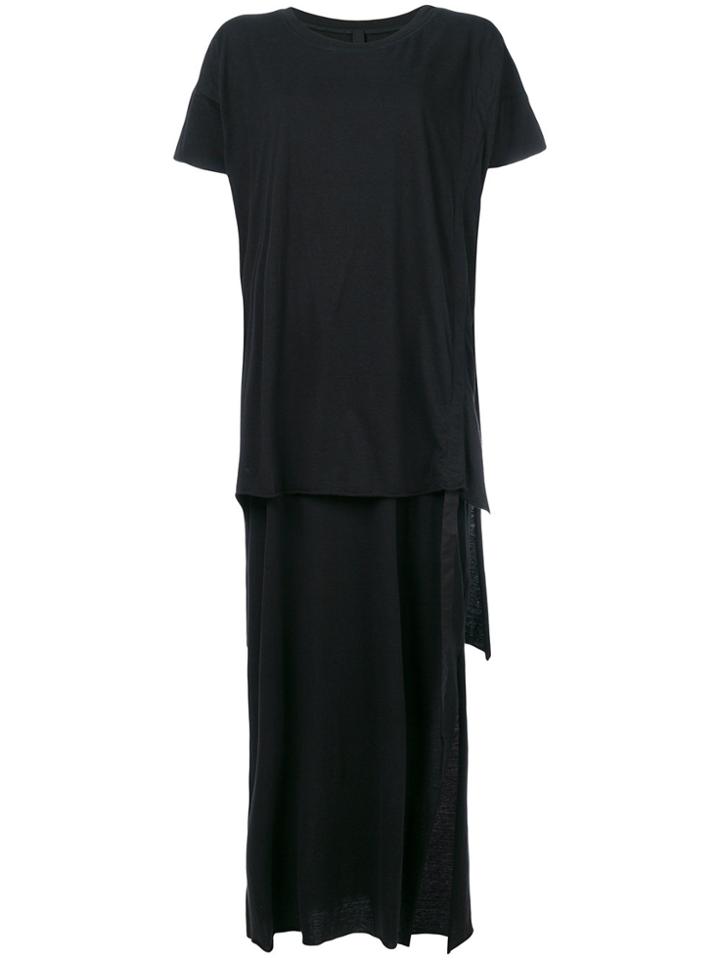 Barbara I Gongini Long Flared Dress - Black