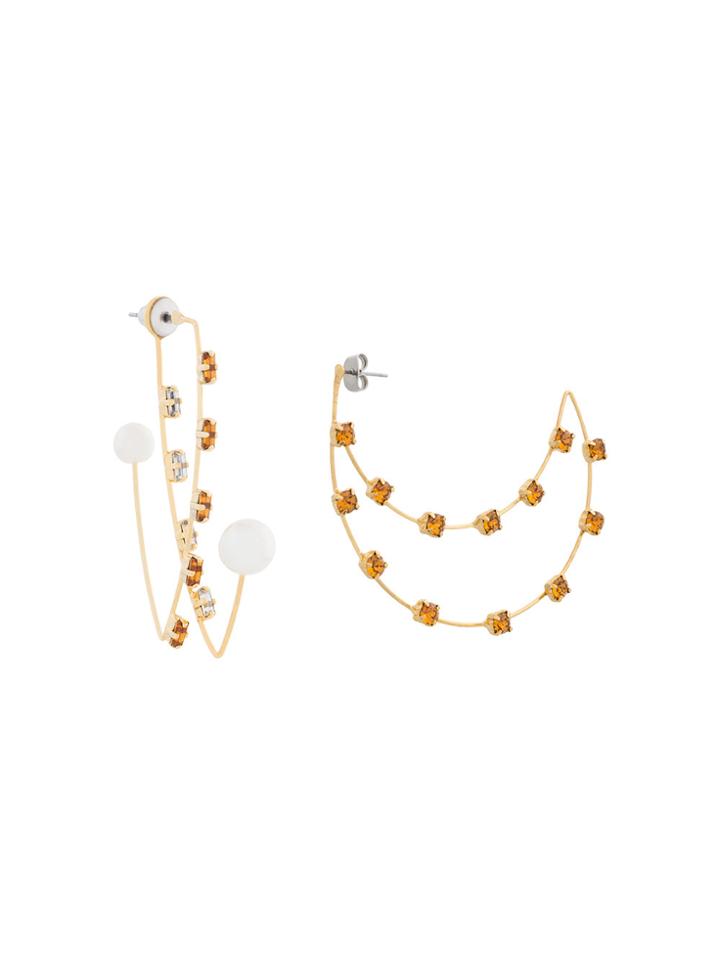 Cityshop Amber Rhinestone Peal Drop Earrings - Metallic