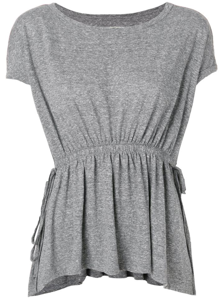 Current/elliott Ruched Detail T-shirt - Grey