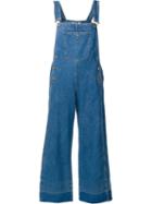 Steve J & Yoni P Cropped Overalls, Women's, Size: Medium, Blue, Cotton/polyester/cotton