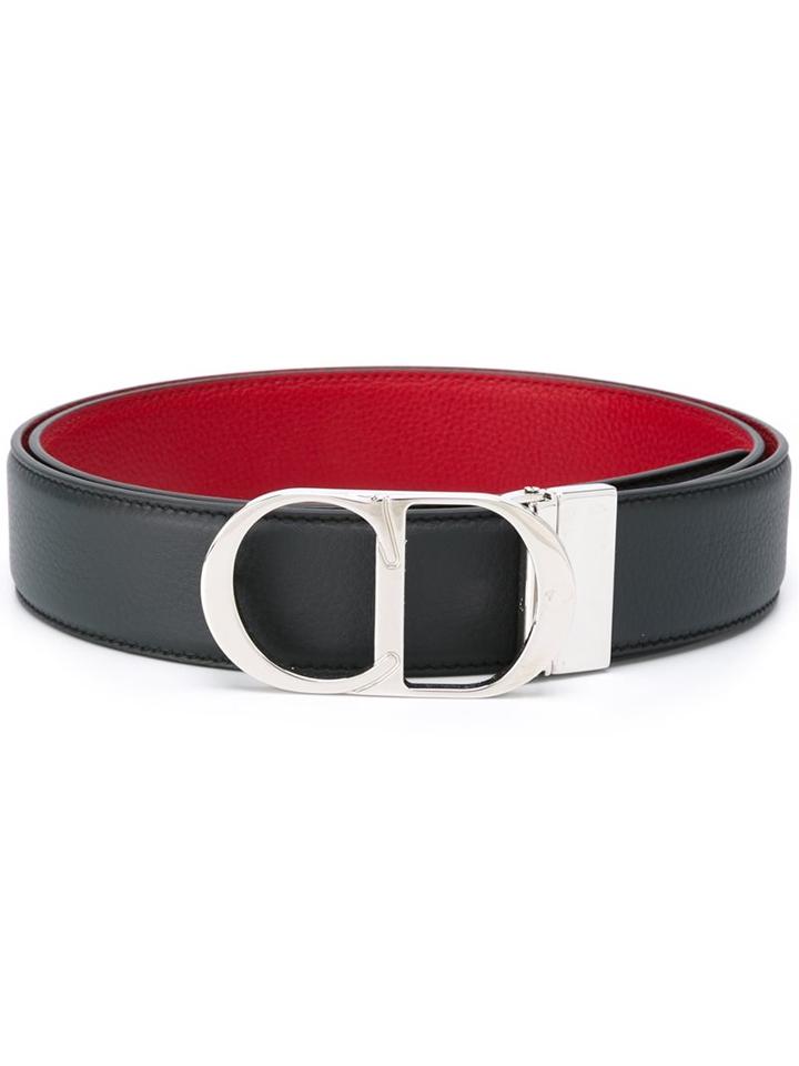 Dior Homme Logo Buckle Belt, Men's, Size: 110, Grey, Calf Leather