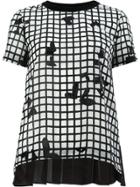 Sacai Patterned Gridded T-shirt - Black
