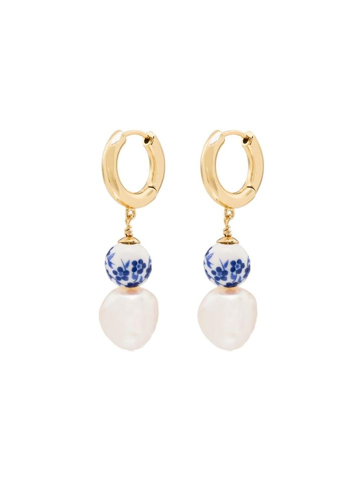 Anni Lu Heloise Floral Hoop Earrings - Gold