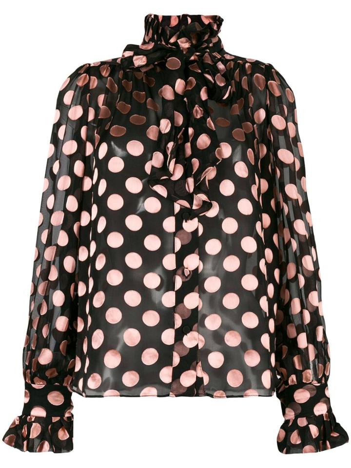 Zimmermann Dotted Ruffle Shirt - Black