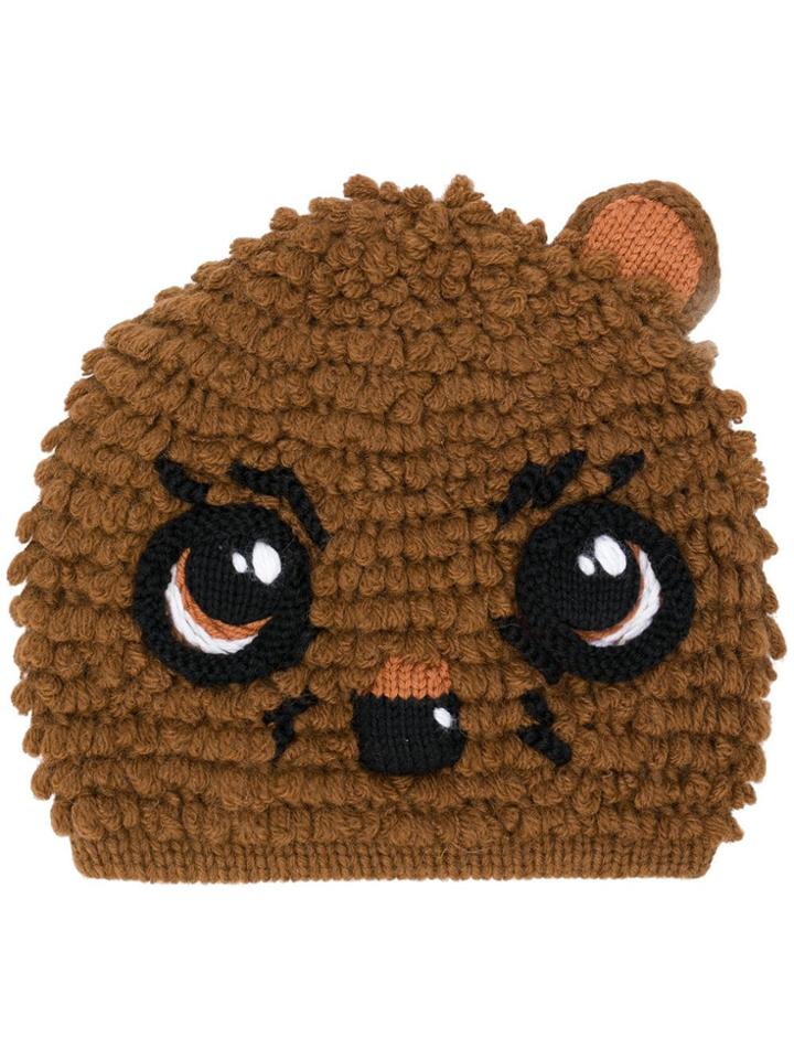 Dolce & Gabbana Textured Teddy Bear Beanie - Brown