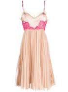 Pinko Contrast Pleated Mini Dress - Neutrals