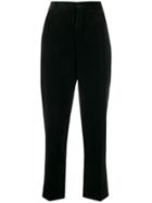 Forte Forte Velvet High-rise Straight Trousers - Black