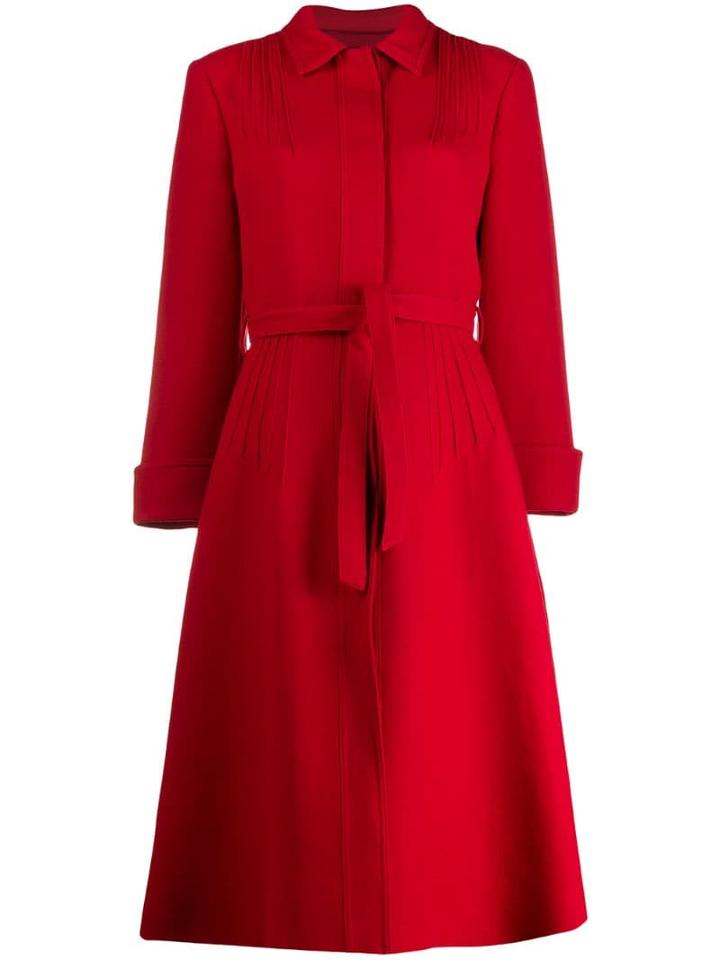 Giambattista Valli Belted Single-breasted Coat - Red