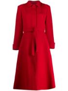 Giambattista Valli Belted Single-breasted Coat - Red