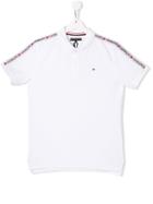 Tommy Hilfiger Junior Teen Flag Stripe Polo Shirt - White