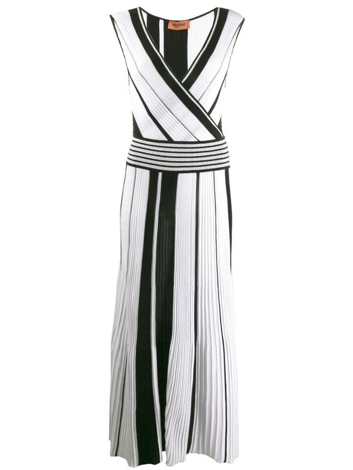 Missoni Striped V-neck Dress - White