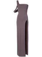 Baja East - Asymmetric Bandeau Dress - Women - Spandex/elastane/rayon - 1, Brown, Spandex/elastane/rayon